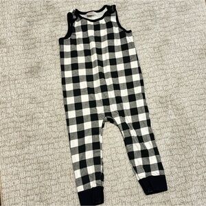 Hanna Andersson Buffalo Plaid Black & White Checkered One-piece Romper Overall